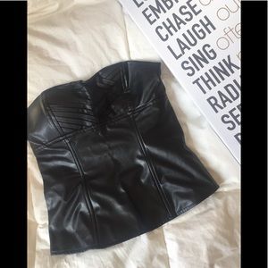 Leather crop top